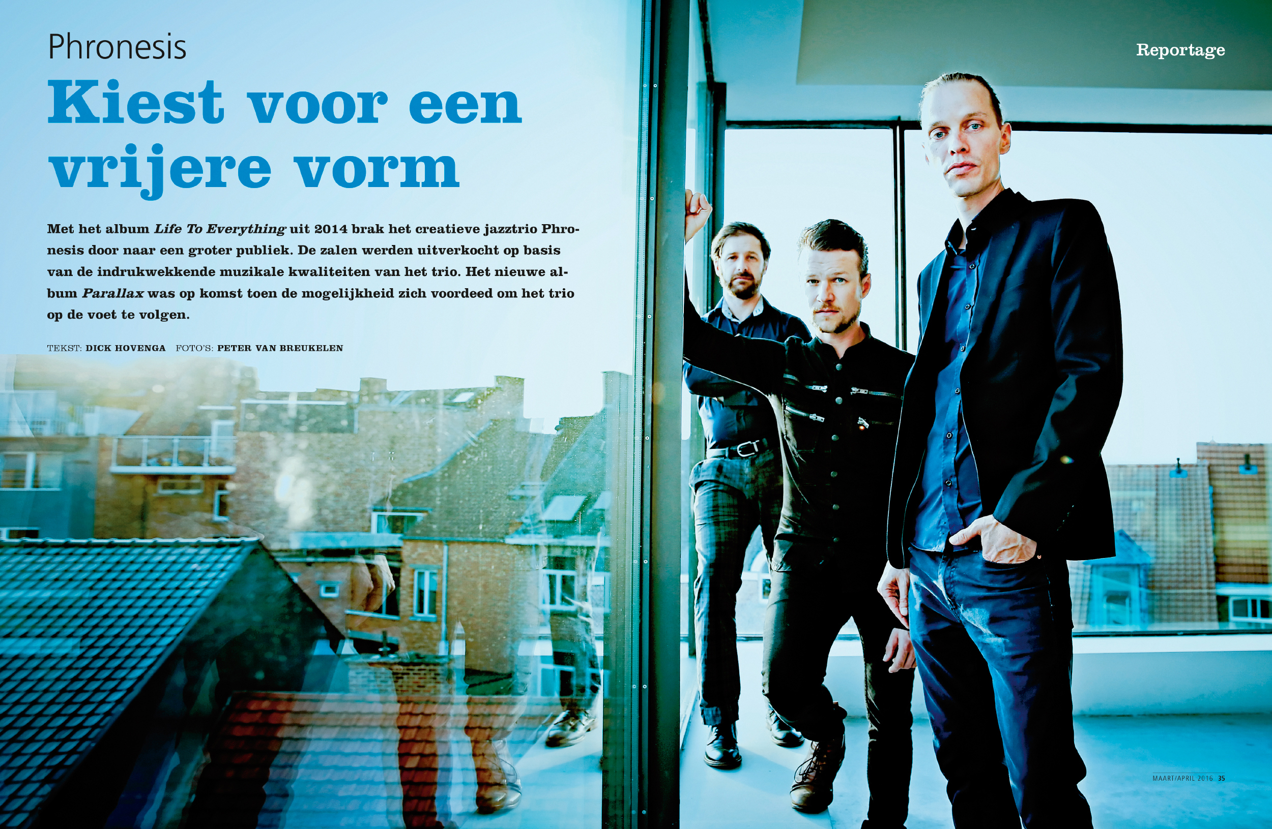  Brits/Scandinavische jazzgroep 'Phronesis' voor Jazzism Magazine. 